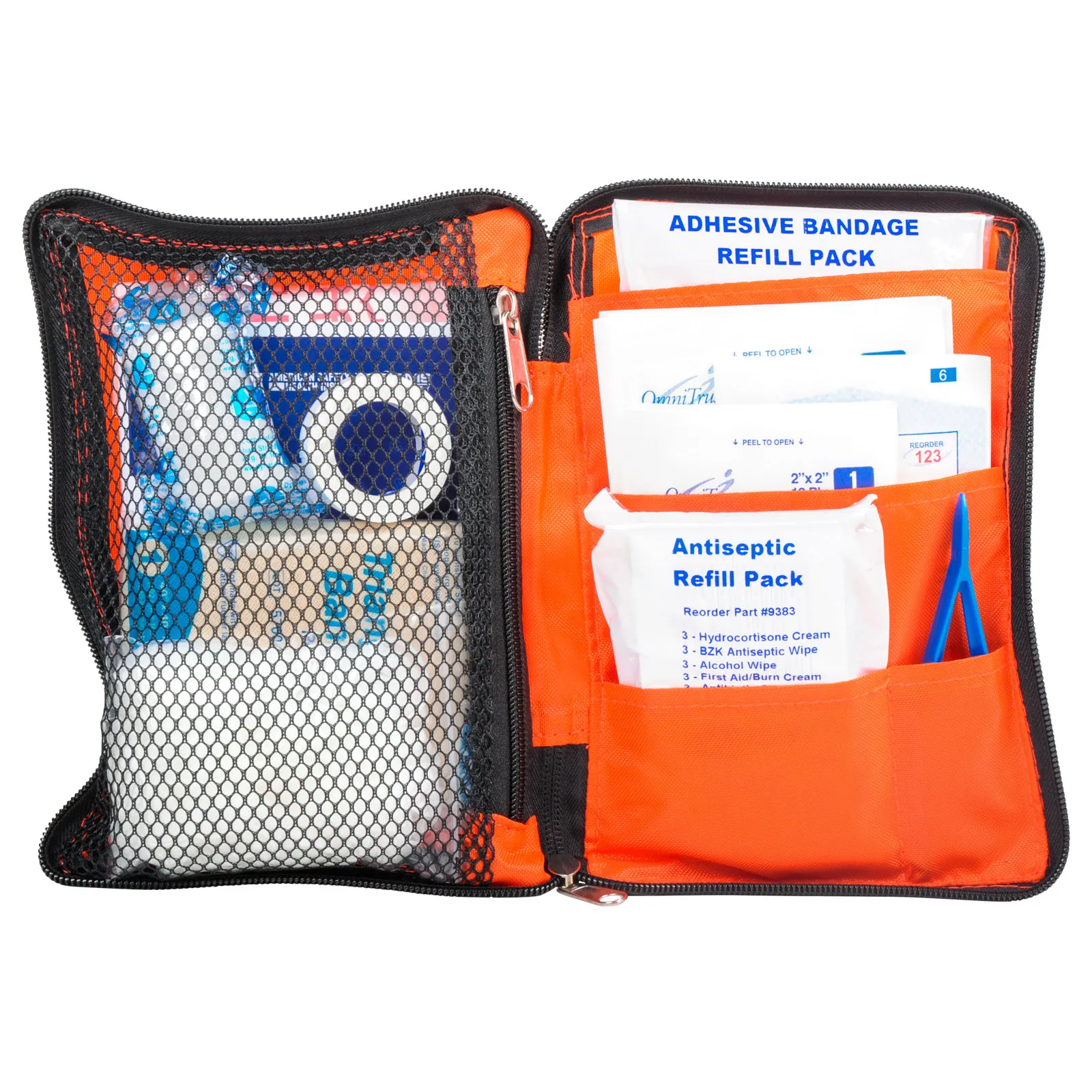 First Aid Kit Orange Zippered Pouch by MFASCO