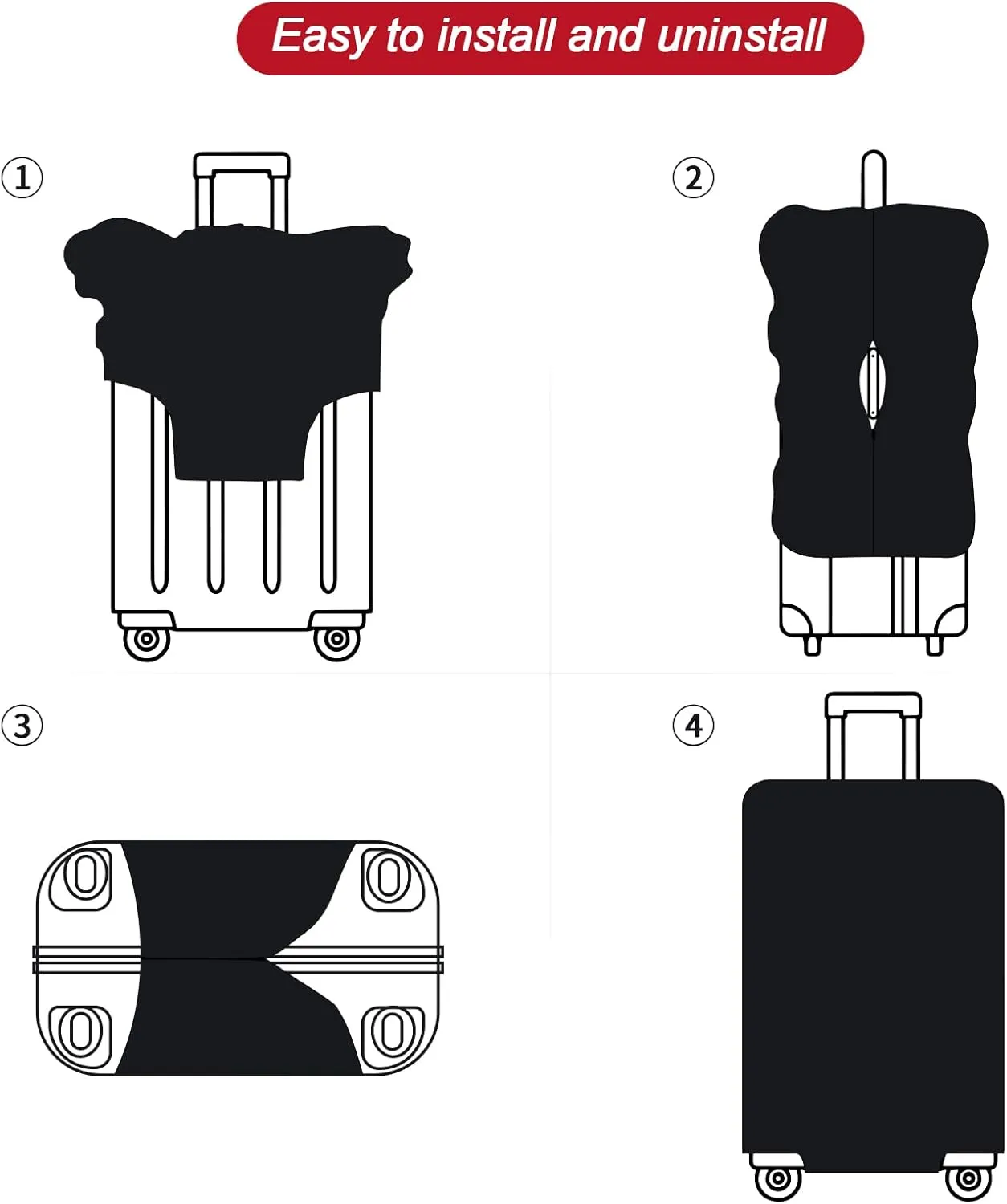 FIRST WAY Luggage Cover Protector - Anti-Scratch Suitcase Cover for Travel - Protects Against Dirt and Wear, Fits 27"-30" Luggage City Travel