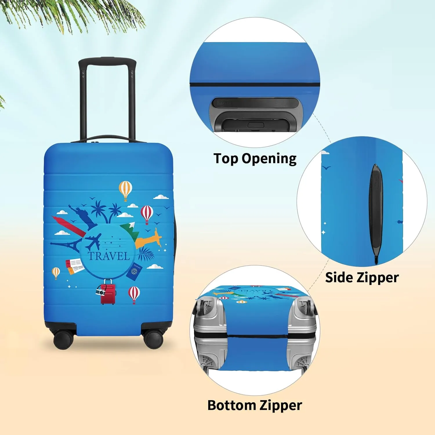 FIRST WAY Luggage Cover Protector - Anti-Scratch Suitcase Cover for Travel - Protects Against Dirt and Wear, Fits 27"-30" Luggage City Travel