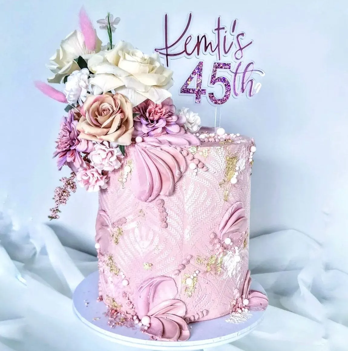 Floating Mirror & Chunky Glitter Cake Topper