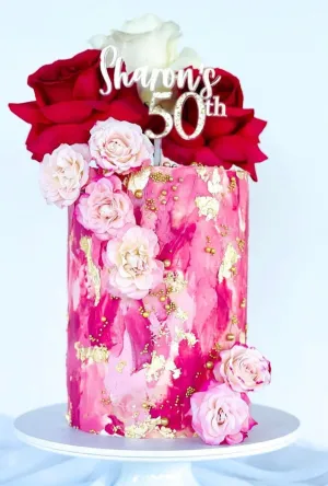 Floating Mirror & Chunky Glitter Cake Topper