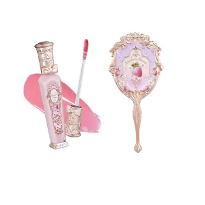 Flower Knows Violet Strawberry Rococo Glitter Lip Gloss G01 Strawberry Macaron Hand Mirror Wisteria Purple