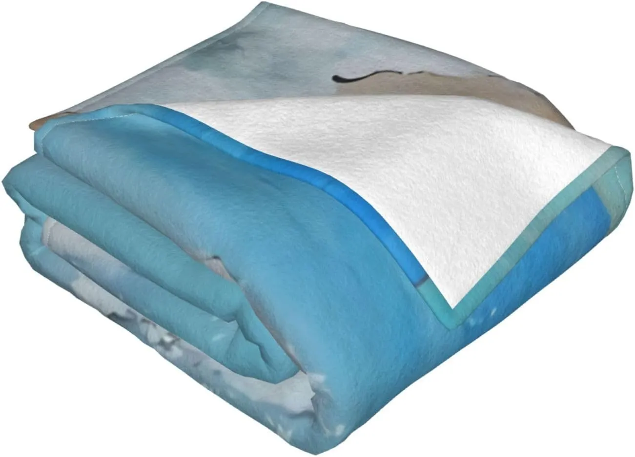 Footprints in The Sand (6) 60"X50" Flannel Blanket - 100% Soft Polyester, Lightweight and Warm, Suitable for Families, Camping, Travel