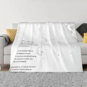 Footprints in The Sand 60"X50" Flannel Blanket - 100% Soft Polyester, Lightweight and Warm, Suitable for Families, Camping, Travel