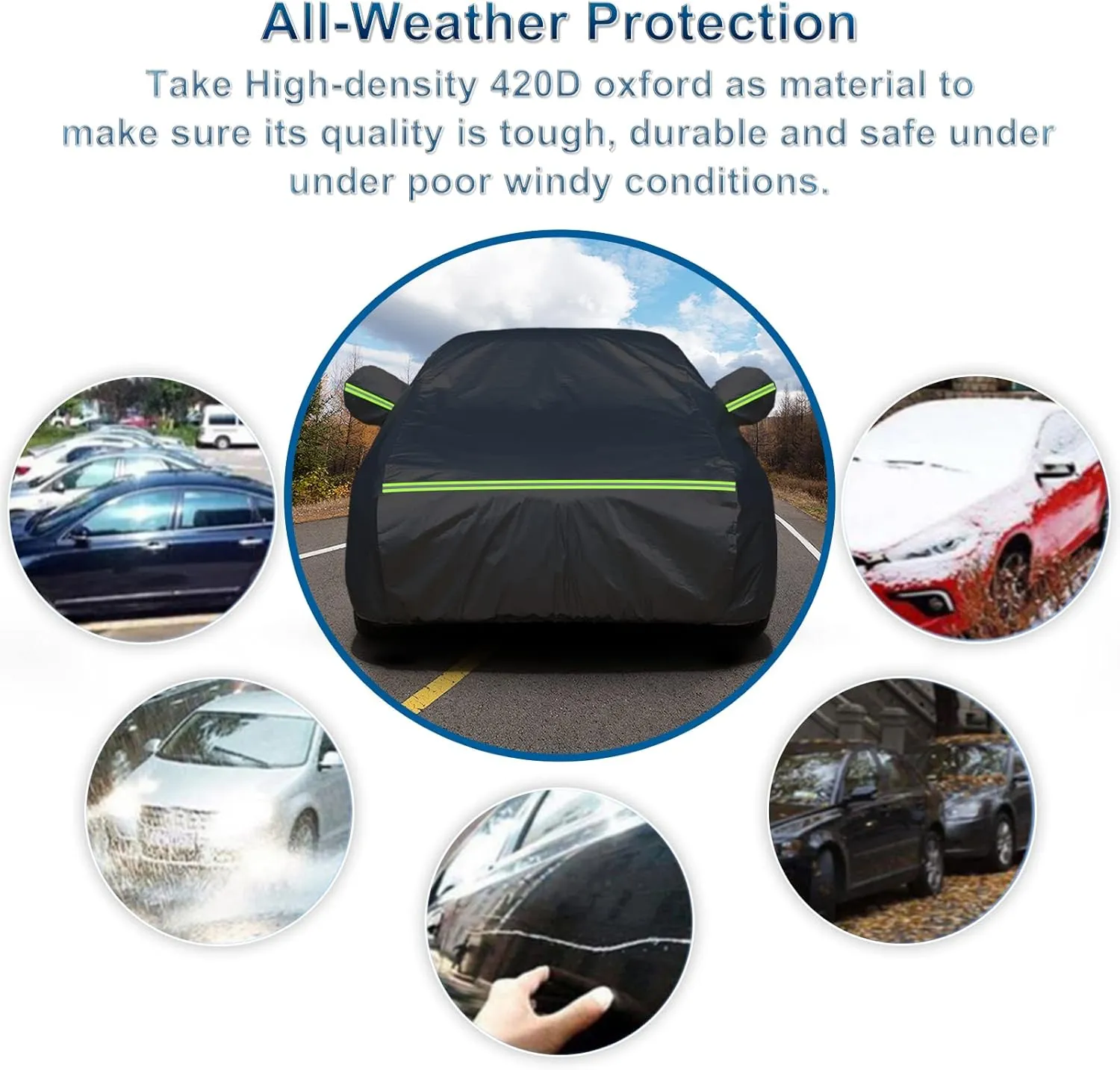 for Mercedes Benz S Car Cover Waterproof All Weather Heavy Duty Protection Outdoor Full Car Covers Windproof with Driver Side Zipper Custom Fit for Mercedes Benz S-Class 2006-2025
