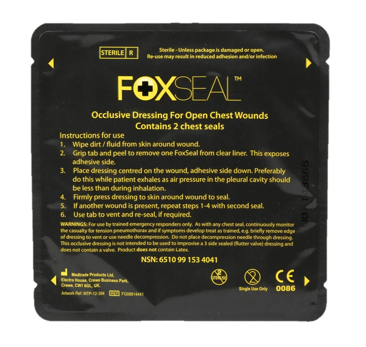 FoxSeal chest seal 2/pkg