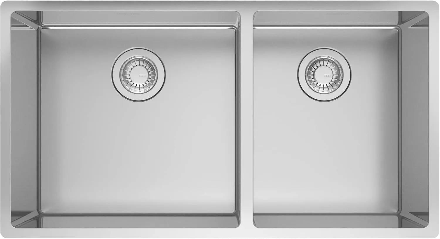 Franke Cube 32.56-in. x 17.7-in. 18 Gauge Stainless Steel Undermount Double Bowl Kitchen Sink - CUX16032