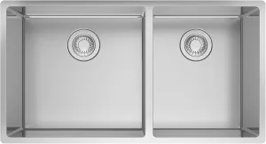 Franke Cube 32.56-in. x 17.7-in. 18 Gauge Stainless Steel Undermount Double Bowl Kitchen Sink - CUX16032