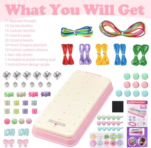 Friendship Bracelet Making Kit for Kids, Arts and Crafts Activity Set, DIY Bracelet Toys for 8-12 Year Olds, Popular Travel Gift for Girls