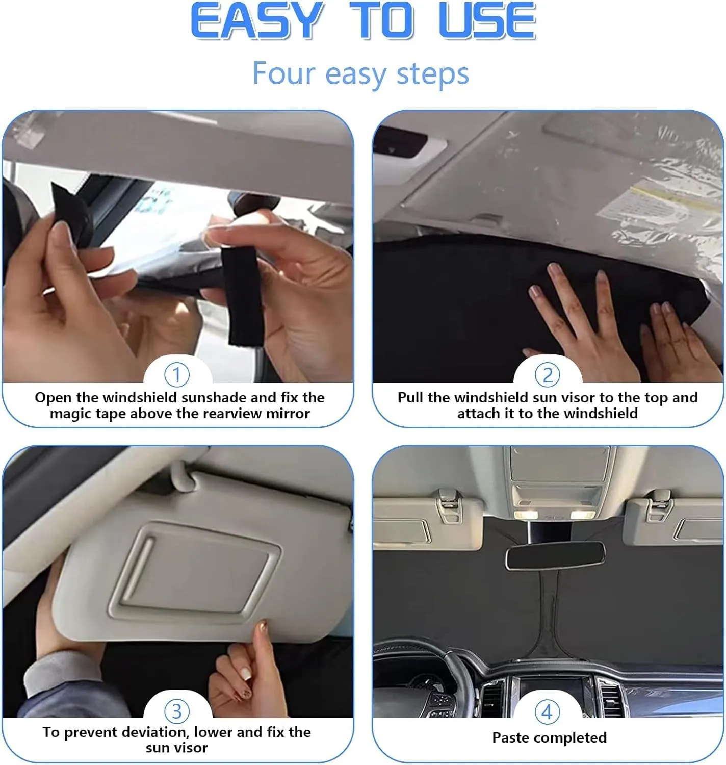 Front Windshield Sun Shade Compatible with Volkswagen Atlas/Atlas Cross Sport Accessories 2018-2024 Window Sunshade Sun Visor Cover Foldable Sunshade Protector 2024 Upgrade