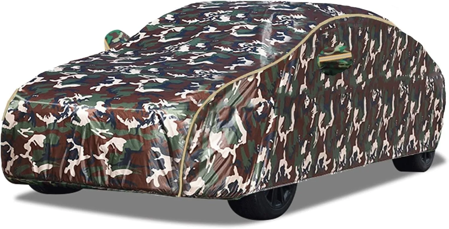Full Car Cover for 2004-2025 Chevrolet Suburban | Outdoor UV Breathable Dustproof Car Tarpaulin Waterproof Sun-Proof Bird droppings-Proof Four-Season with Storage Bag(Camouflage)