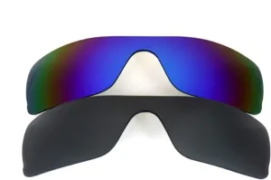 Galaxy Replacement Lenses for Oakley Batwolf Black&Blue Color Polarized,2 Pairs