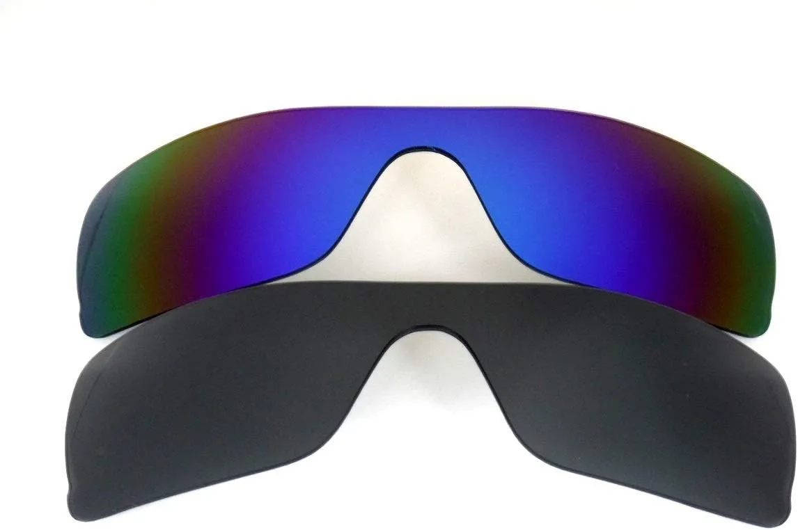 Galaxy Replacement Lenses for Oakley Batwolf Black&Blue Color Polarized,2 Pairs
