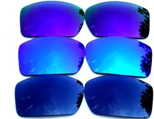 GALAXYLENSE Replacement Lenses for Oakley Gascan Black&Blue&Purple Color Polarized 3 Pairs,FREE S&H.