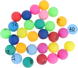 Gatuida 40Pcs Colorful Numbered Raffle Drawing Balls - 1 to 40, for Bingo Games, Party Activities, and Prize Raffles