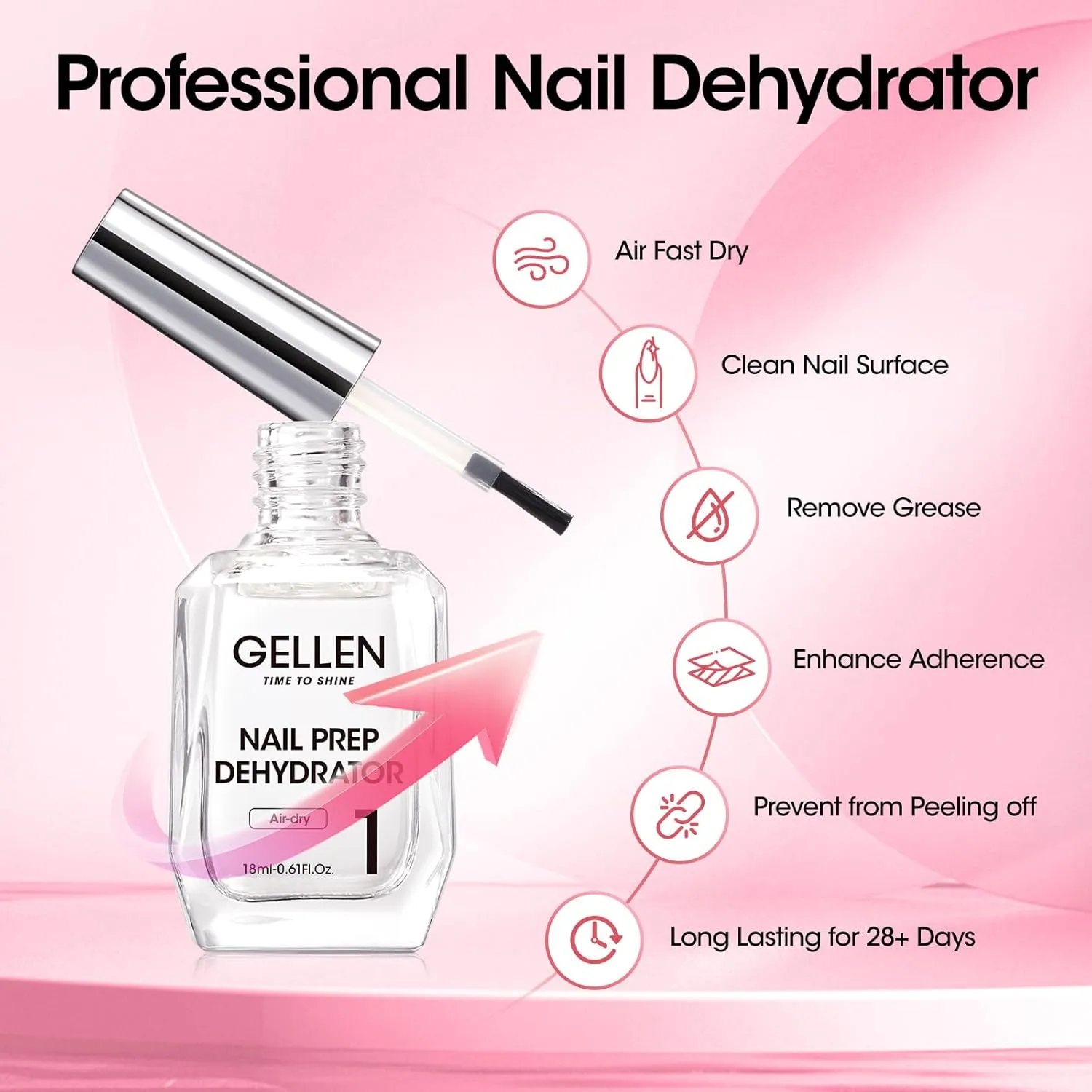 Gellen Gel Nail Kit Easy Nail Extension Set, 504Pcs Pre-Shaped Medium Almond x Gel Nail Tips, Gel Nail Glue, Nail Dehydrator, Mini LED Nail Lamp, Nail Clipper & Files, Home DIY Nail Art Manicure Gift