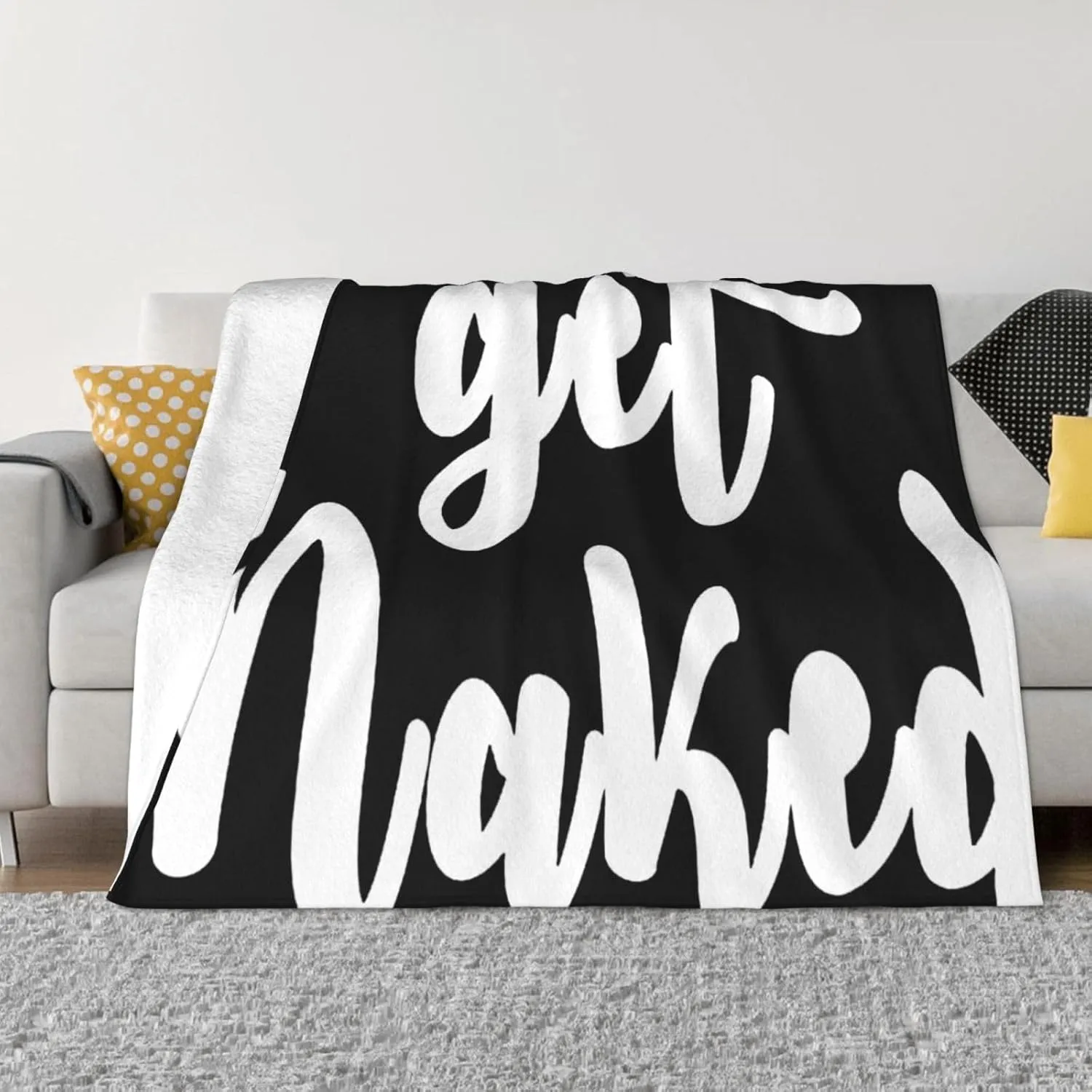 Get Naked (22) 60"X50" Flannel Blanket - 100% Soft Polyester, Lightweight and Warm, Suitable for Families, Camping, Travel