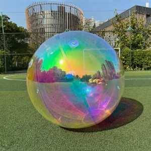 Giant Inflatable Mirror Ball Hanging Disco Mirror Sphere Air-Sealed Reflective Balloon for Nightclub Stage Party Decoration (Colorful, 31.5 inch)