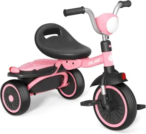 Glaf Tricycle for Toddler 1-3 Bike Kids Tricycle Trike Toddler Bike for 2-4 Year Olds Toys Baby Bike with Adjustable Seat and Storage Basket Birthday Gifts for Toddlers 1  Years Old Boys Girl (Pink)