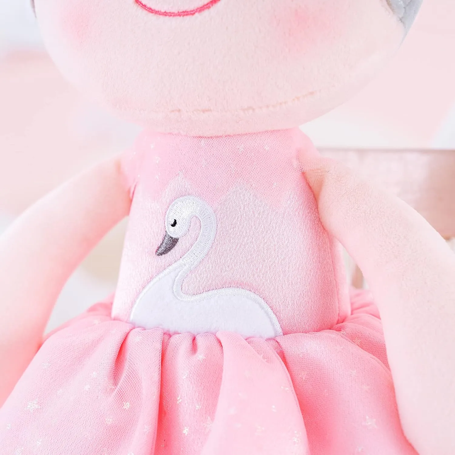 Gloveleya Plush Dolls Baby Girl Gifts Soft First Doll Girl Toys Swan Pink 16''