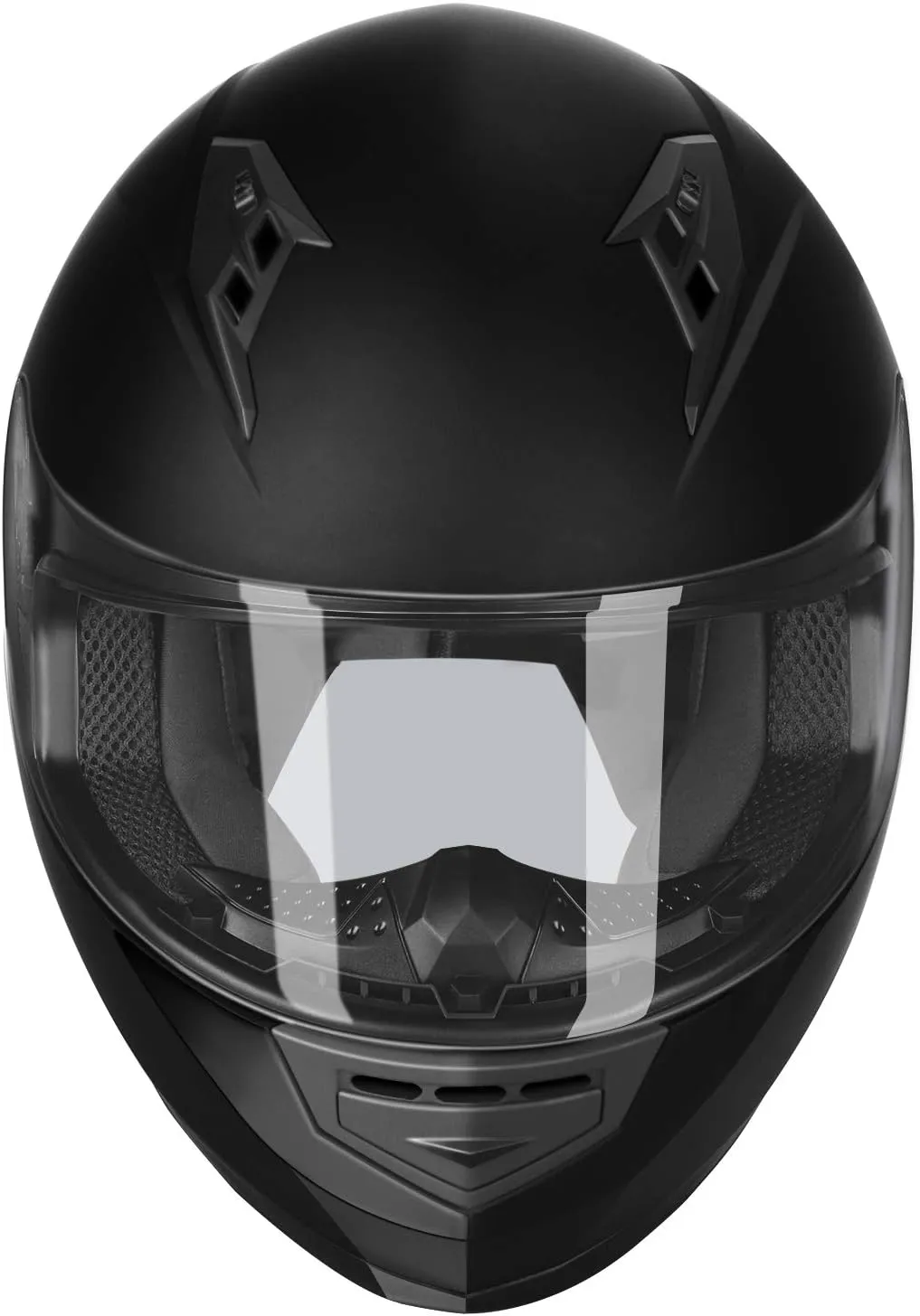 GLX GX11 Compact Motorcycle Helmet - Matte Black, Medium - Full Face w/ Tinted Visor, DOT Approved