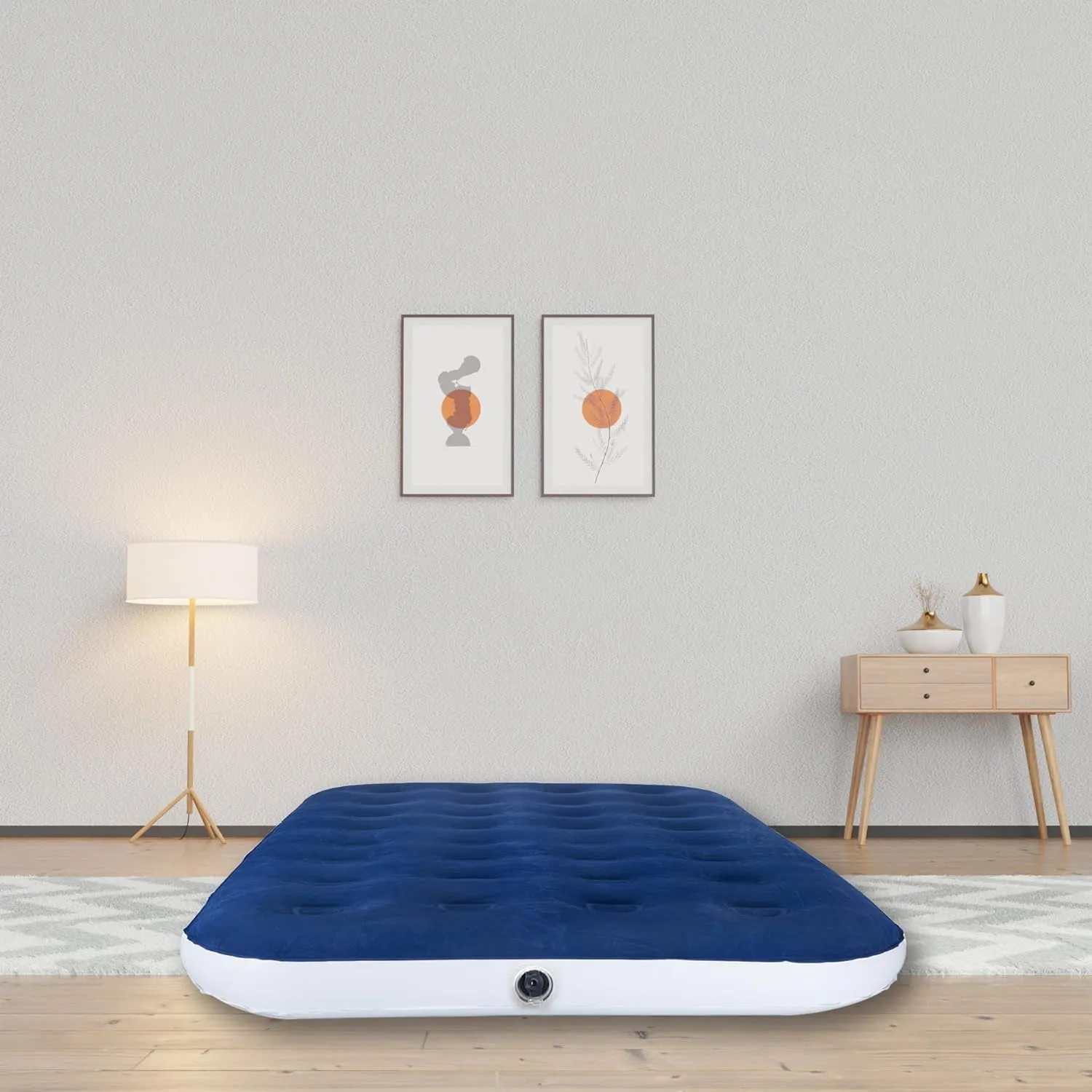Greaton, 9-Inch Durable Luxury Inflatable Air Mattress with Comfort Coil Technology and High Capacity Pump, Good for Camping, Home and Portable Travel, 74" x 29", Blue