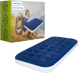 Greaton, 9-Inch Durable Luxury Inflatable Air Mattress with Comfort Coil Technology and High Capacity Pump, Good for Camping, Home and Portable Travel, 74" x 29", Blue