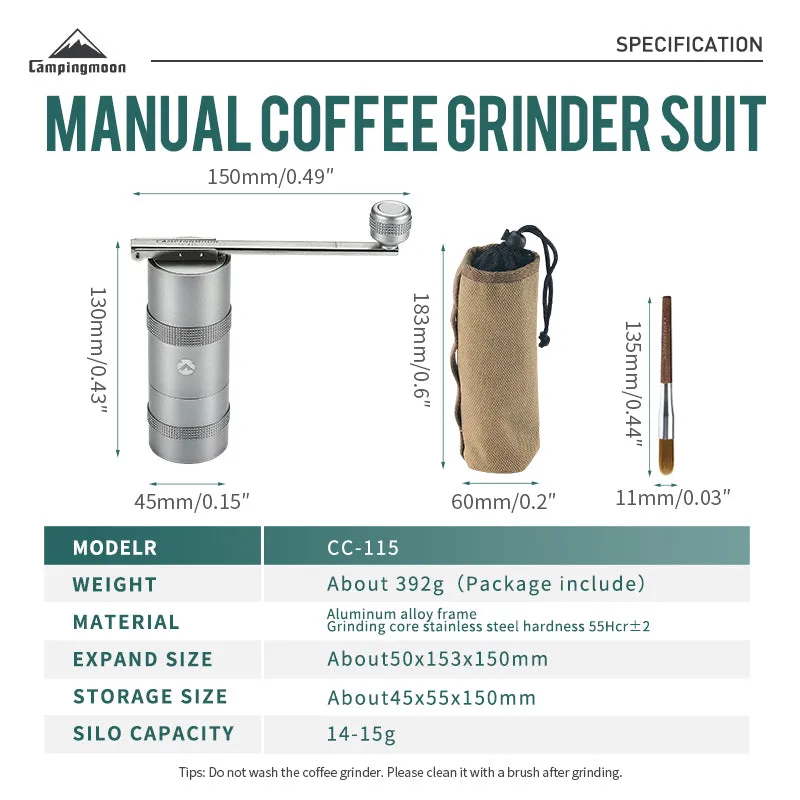 Grinder Campingmoon Futuristic Coffee CC-115 Monthly deal