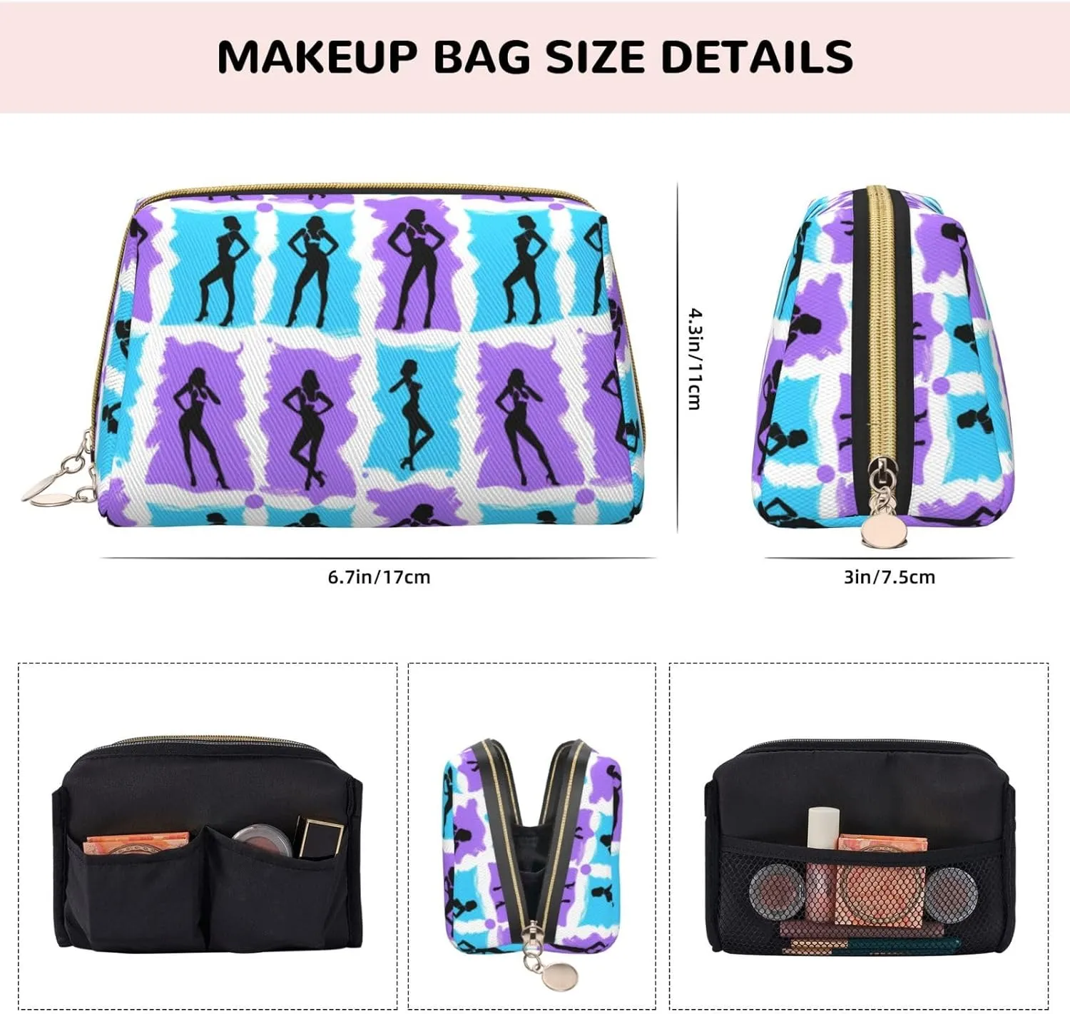 Gymnastics Game Toiletry Pouch, Travel-Friendly Makeup Organizer For Makeup Brushes, Lipsticks