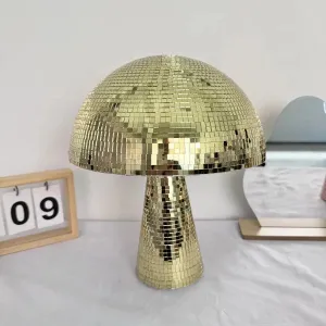 Handmade Retro Reflective Mushroom Disco Mirror Ball for Home Decor