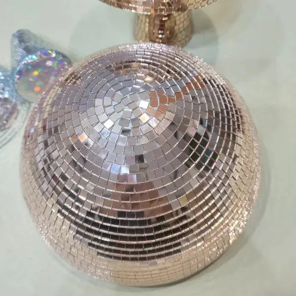 Handmade Retro Reflective Mushroom Disco Mirror Ball for Home Decor