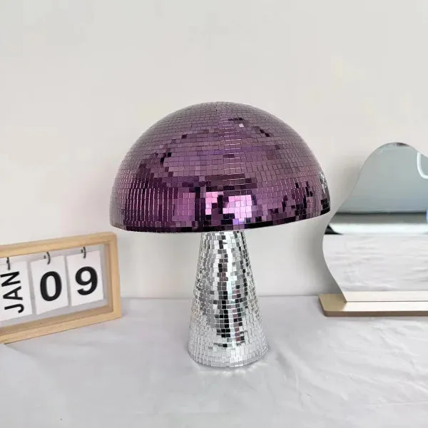 Handmade Retro Reflective Mushroom Disco Mirror Ball for Home Decor