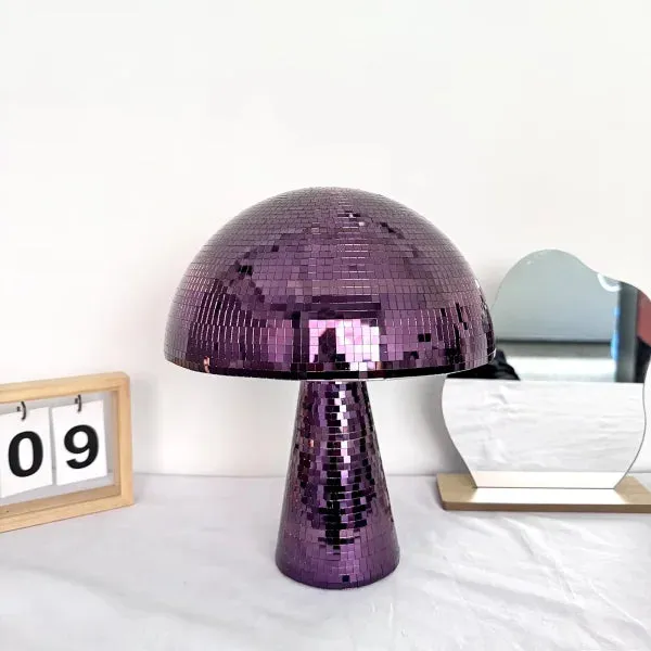 Handmade Retro Reflective Mushroom Disco Mirror Ball for Home Decor