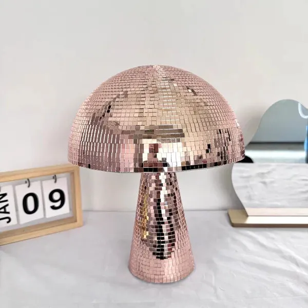 Handmade Retro Reflective Mushroom Disco Mirror Ball for Home Decor