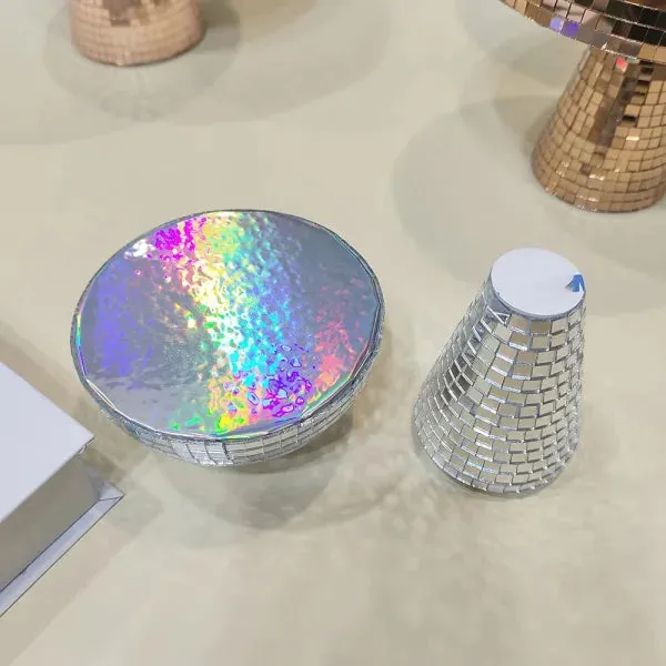 Handmade Retro Reflective Mushroom Disco Mirror Ball for Home Decor