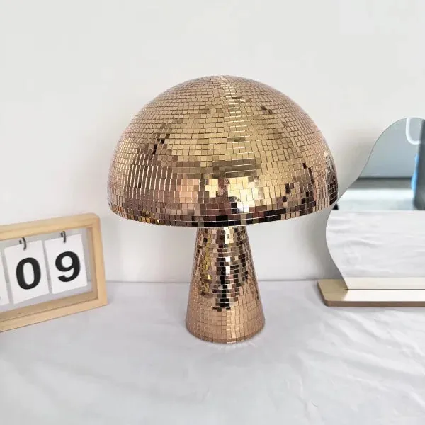 Handmade Retro Reflective Mushroom Disco Mirror Ball for Home Decor