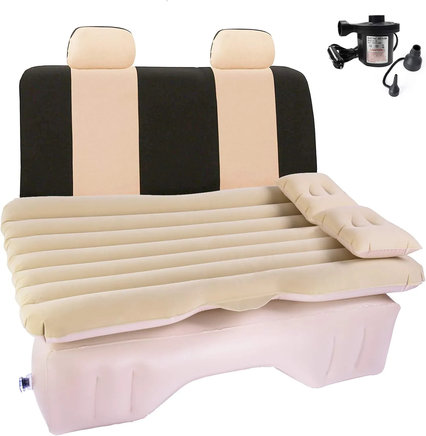 Haomaomao Travel Car Air Mattress, Inflatable with Air Pump and Two Pillows, Portable for Camping, Vacation, Rest