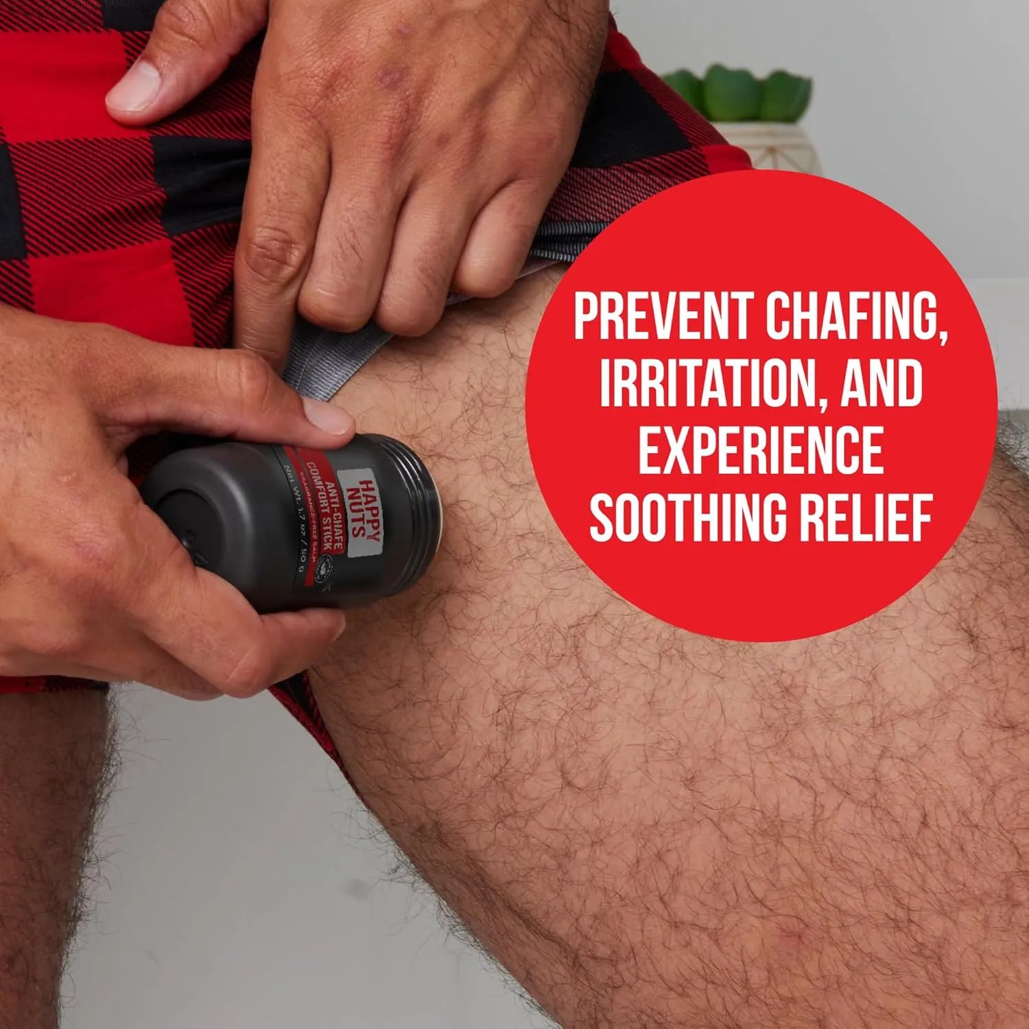 HAPPY NUTS Anti-Chafe Comfort Stick for Men: Friction Defense & Chafing Prevention for Active Lifestyles, Perfect for Runners, Cyclists, & Active Men (2 Pack)