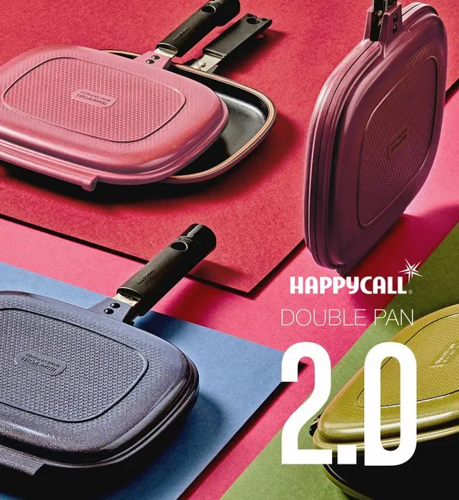 Happycall Compact Double Pan (Detachable) - Jumbo Grill Navy Blue
