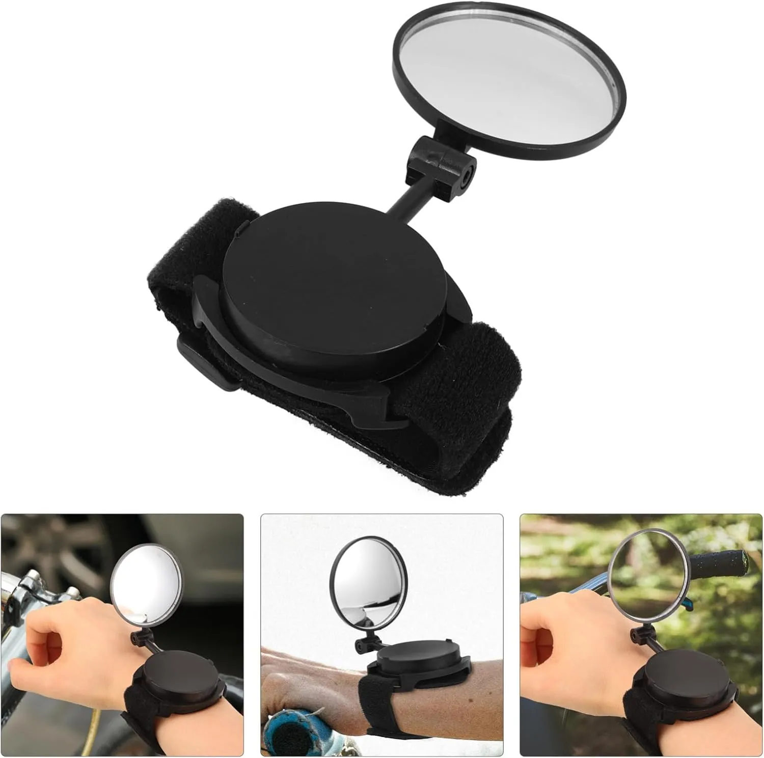 Happyyami 5pcs Rearview Mirror for Bikes Wrist-mounted Reflective Safe Cycling Lightweight