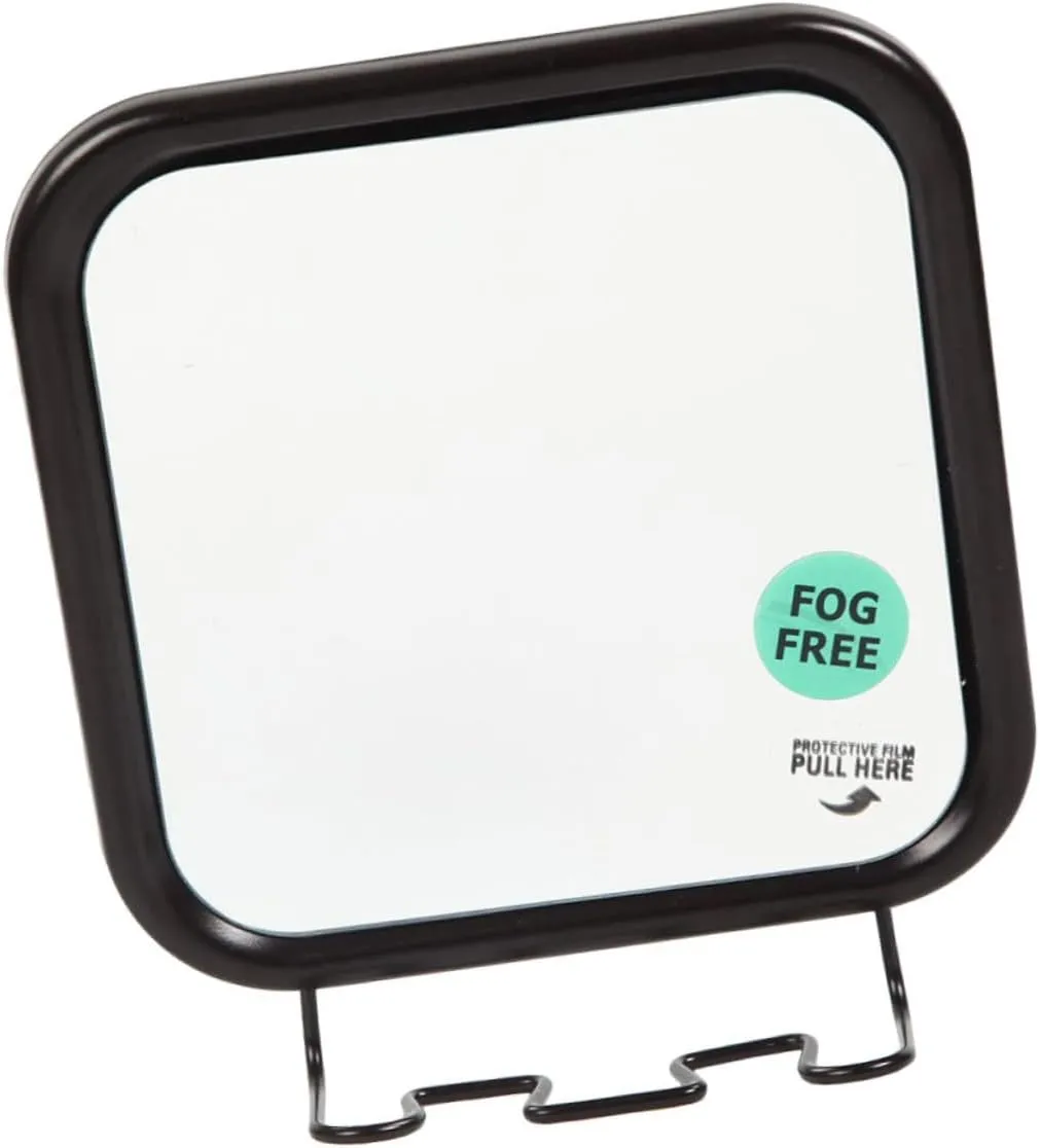 Happyyami Fog Shower Mirror with Suction Cups Modern Wall Mounted Makeup Mirror for Bathroom High Definition Reflective Surface for Shaving and Cosmetic Use Stylish Design