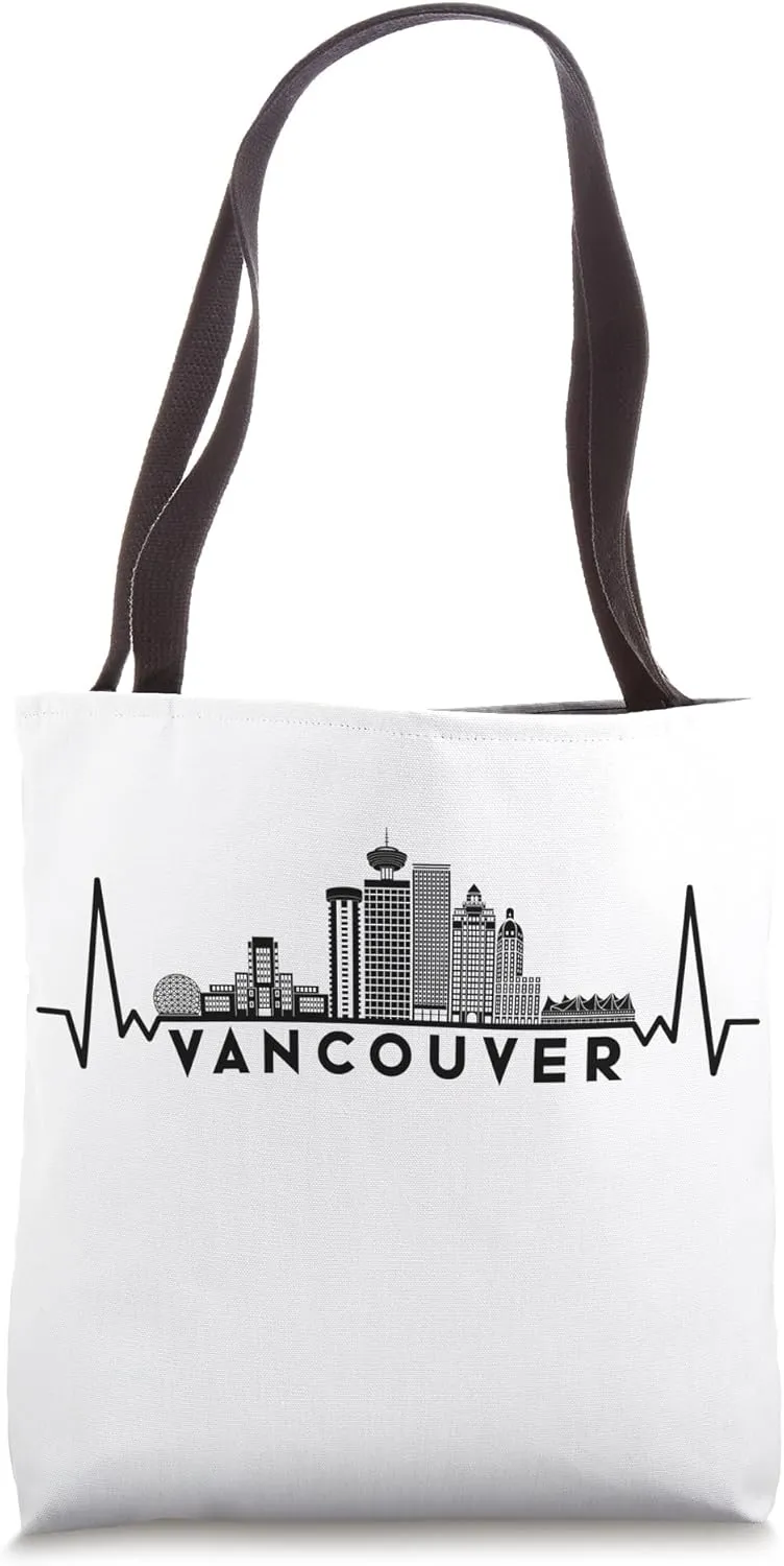 Heartbeat Skyline Canada Vancouver Tote Bag