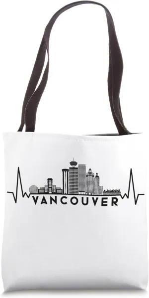 Heartbeat Skyline Canada Vancouver Tote Bag