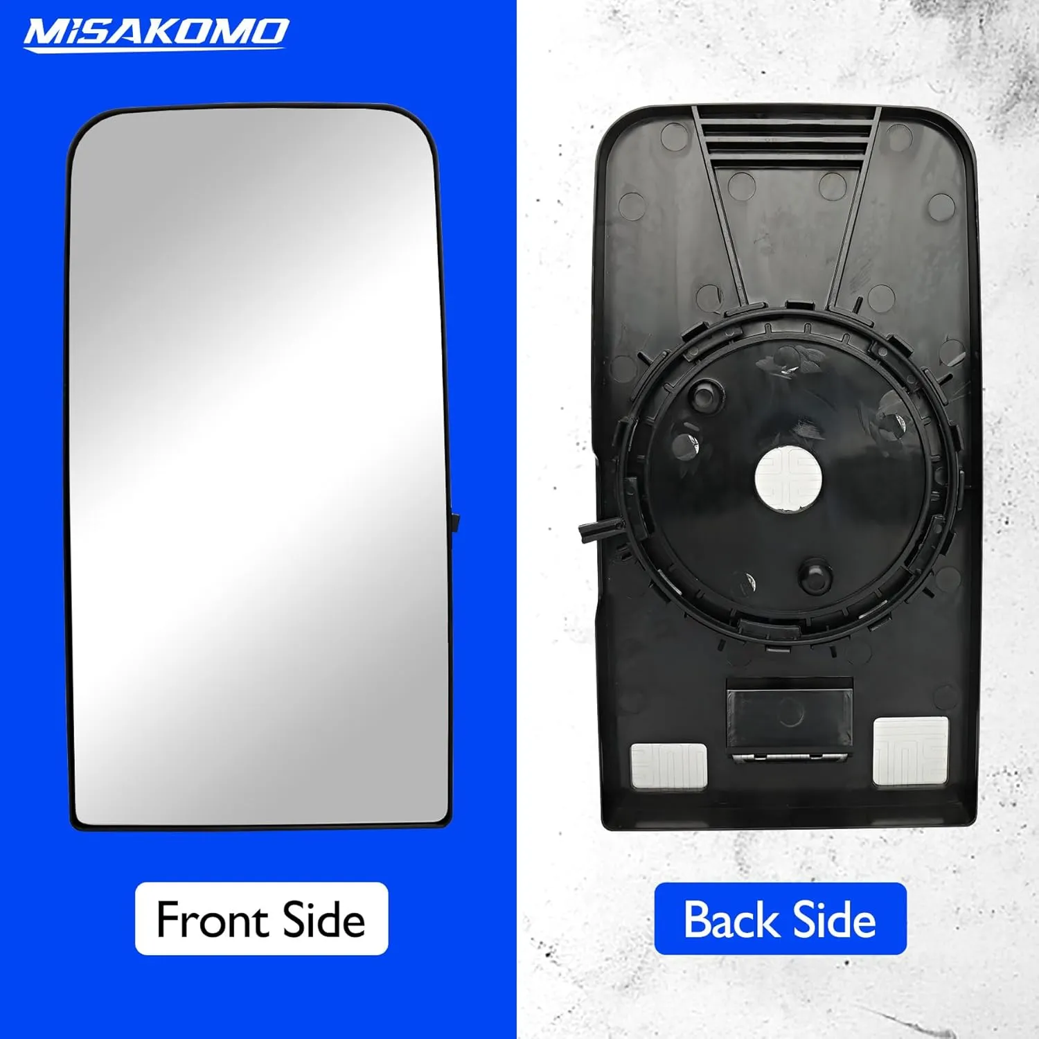 Heated Upper Flate Mirror Glass, Compatible with 2008-2017 Freightliner Cascadia, Replace TL-28716A Wide View Clear Vision High Reflective Flate Upper Rapid Heating Mirrors Glasses with Back Plate