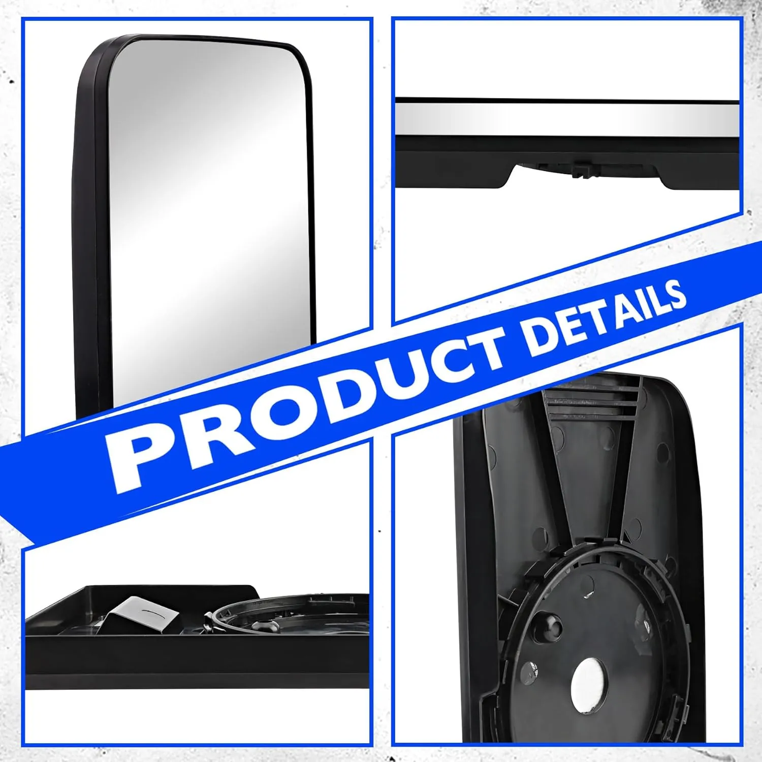 Heated Upper Flate Mirror Glass, Compatible with 2008-2017 Freightliner Cascadia, Replace TL-28716A Wide View Clear Vision High Reflective Flate Upper Rapid Heating Mirrors Glasses with Back Plate