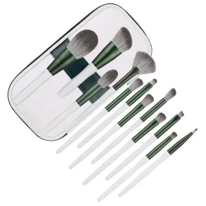 Hemoton 12pcs Makeup Brush Kit Wood Handle Eye Brush Material Soft Non-shedding Suitable for Professionals Beginners
