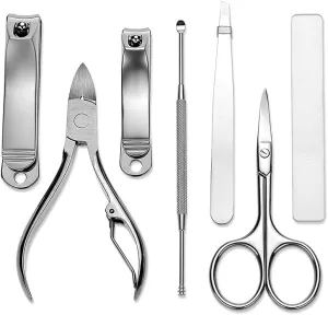 HEXEH Nail Clippers Kit Zipper Bag 7-Piece Stainless Steel Nail Clippers Set Nail Clippers Nail Clippers Manicure Tools Manicure Set Manicure Set