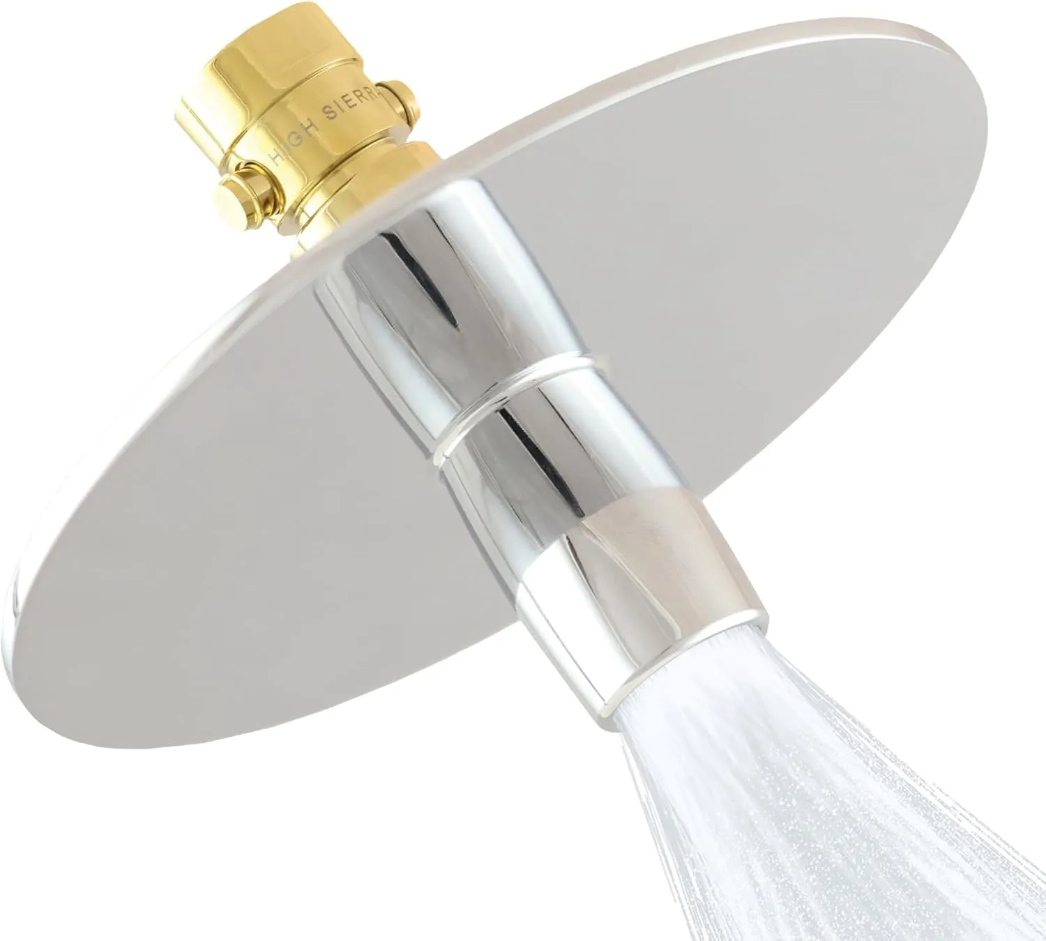 High Sierra Showerheads® - NEW Gen 3 'Reflections' All Metal High Efficiency Shower Head & Fogless Mirror - 1.8 GPM - Polished Brass Finish