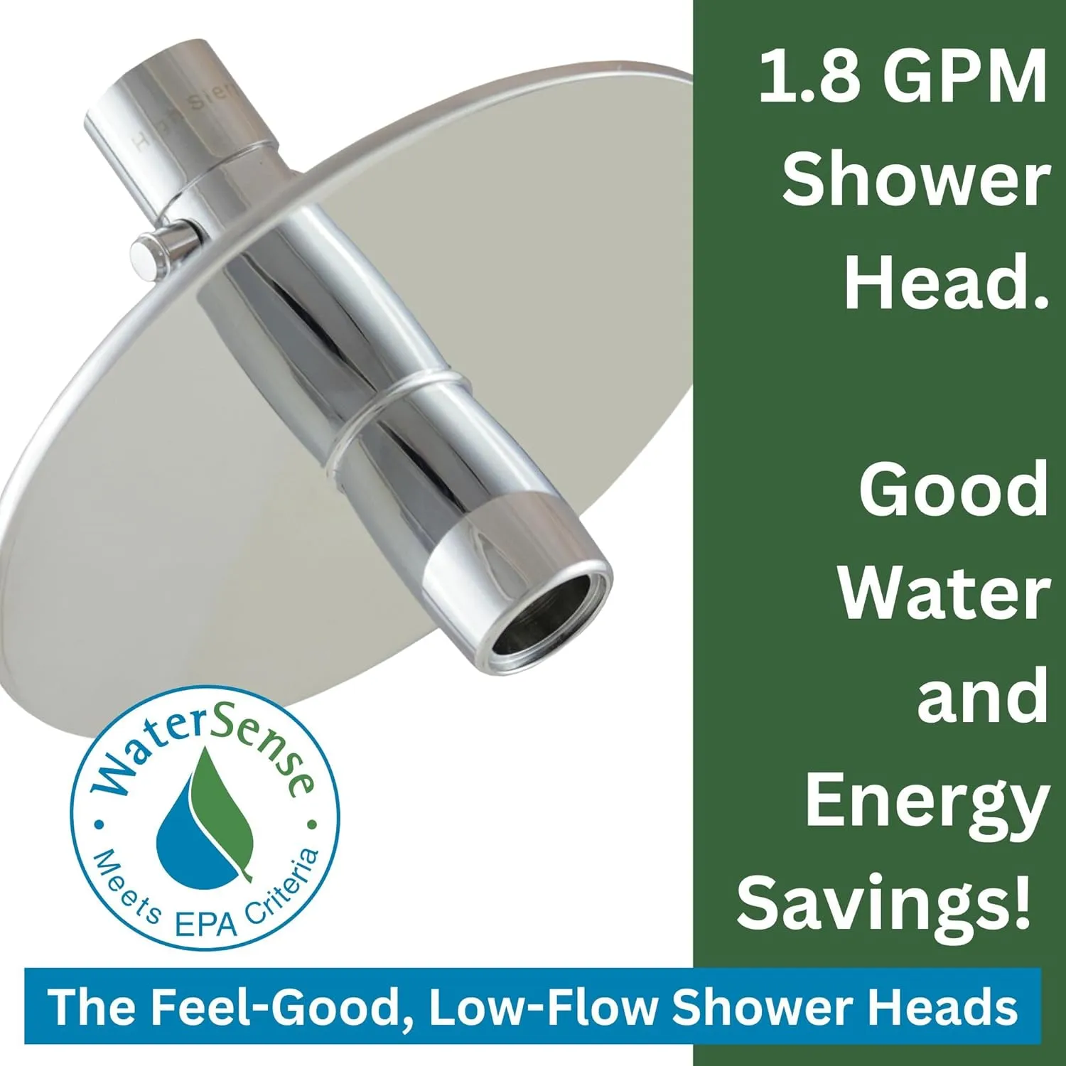 High Sierra Showerheads® - NEW Gen 3 'Reflections' All Metal High Efficiency Shower Head & Self-Heating Fogless Mirror - 1.8 GPM - Chrome Finish