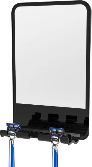 highydroLED Shower Mirror Fogless for Shaving, Fog Free Shower Mirror with Razor Holder, Anti Fog Shaving Mirror with Multifunctional Storage,Fogless Mirror for Shower Shatterproof, NO-Drilling